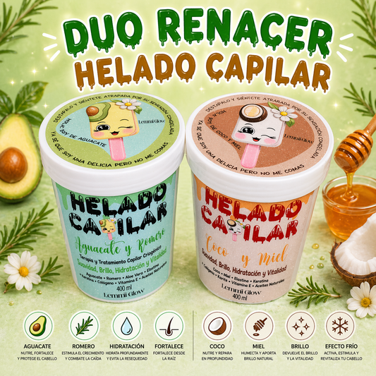 🥑DUO RENACER HELADO 🥶CAPILAR 🍯 - EL MEJOR ALIADO PARA TU CABELLO 💇🏻‍♀️