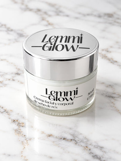 Frasco de Lemmi Glow, crema de sebo de res, 50 ml